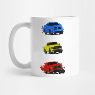 RAM single cab pickup 4th generation collection (blue, yellow, red colors) Mug